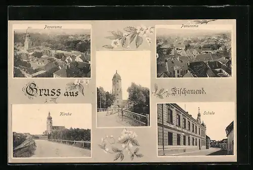 AK Fischamend, Panorama, Kirche, Schule