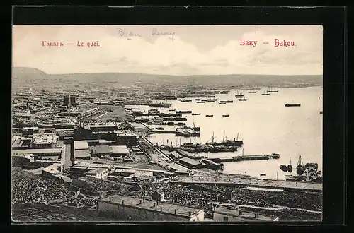 AK Baku, Blick auf Stadt und Hafen