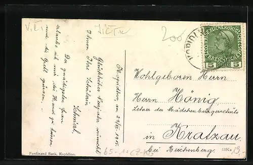 AK Kopidlno, Nádrazi, Cukrovar, Zámek