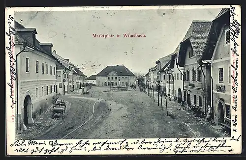 AK Wimsbach, Der Marktplatz aus der Vogelschau