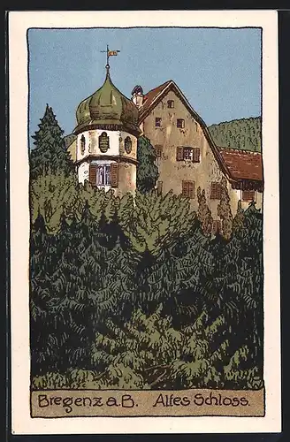 Künstler-AK Bregenz a. B., Altes Schloss