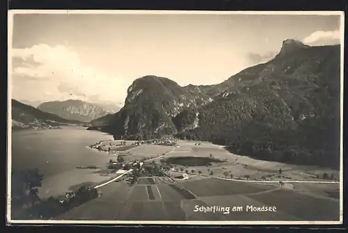 AK Scharfling, Ortsansicht mit Mondsee