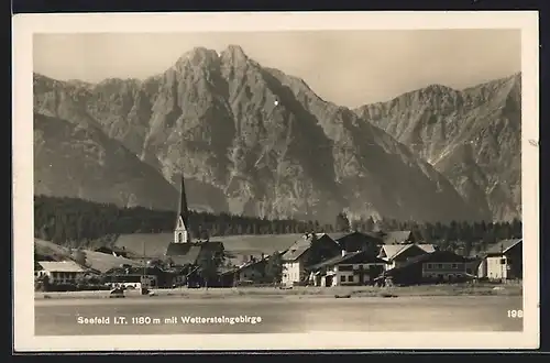AK Seefeld i. T., Panorama mit Wettersteingebirge