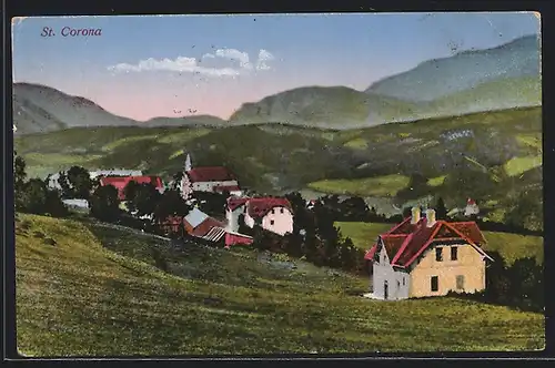 AK St. Corona, Gesamtansicht mit Umgebung