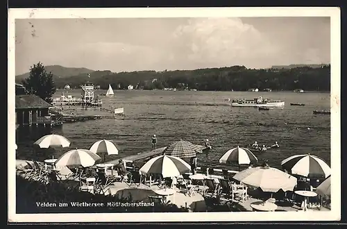 AK Velden am Wörthersee, Badegäste am Mösslachstrand