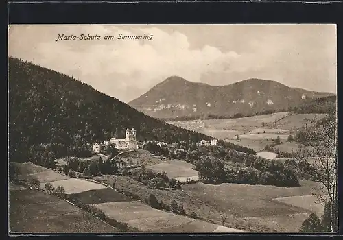 AK Maria-Schutz /Semmering, Ortsansicht mit Umgebung, von oben gesehen