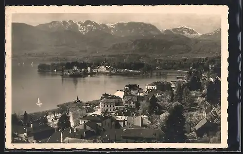 AK Gmunden, Teilansicht mit dem Höllengebirge