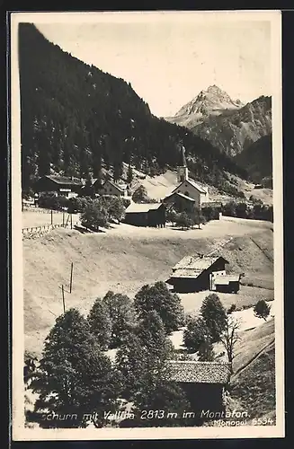 AK Gaschurn, Ortsansicht mit Vallüta im Montafon