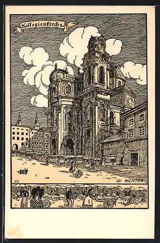 Künstler-AK Salzburg, Kollegienkirche