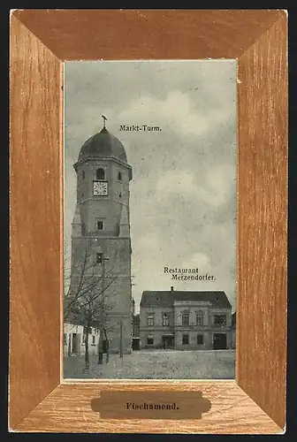 AK Fischamend, Markt-Turm, Gasthaus Metzendofer