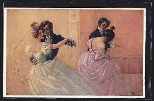 Künstler-AK R.Ulreich: tanzende Paare