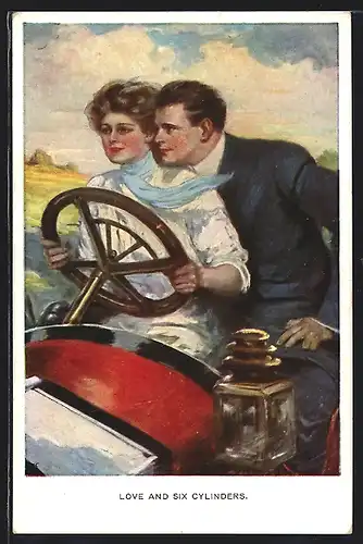 Künstler-AK Clarence F. Underwood: Fliegende Herzen