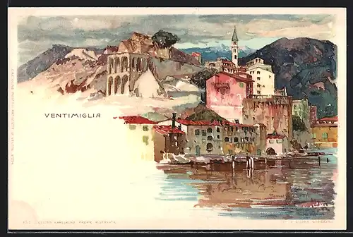 Künstler-AK Manuel Wielandt: Ventimiglia, Teilansicht