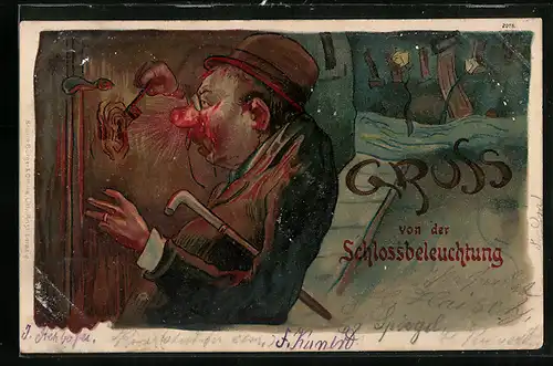 AK Gruss von der Schlossbeleuchtung, Trinkerhumor