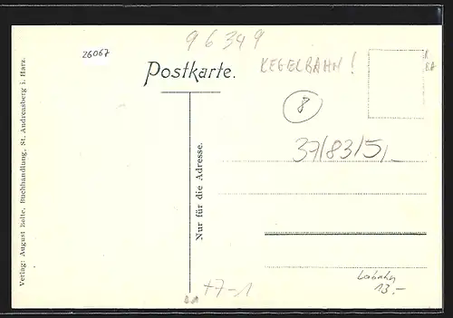 AK St. Andreasberg, Gasthaus Grube Neufang, Kegelbahn