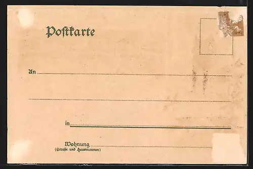 Lithographie Hessisch Lichtenau, Teilansicht ums 16. Jahrhundert, Landgraf Heinrich I.