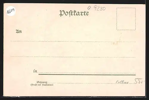 Lithographie Erbisdorf, Richter`s Restaurant, Schule, Steiger in Parade