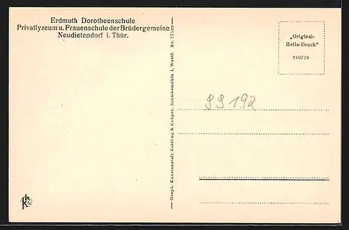 AK Neudietendorf /Thüringen, Frauenschule