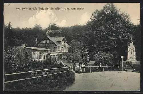 AK Tetzelstein / Elm, Gasthaus-Waldwirtschaft, Bes. Carl Böker