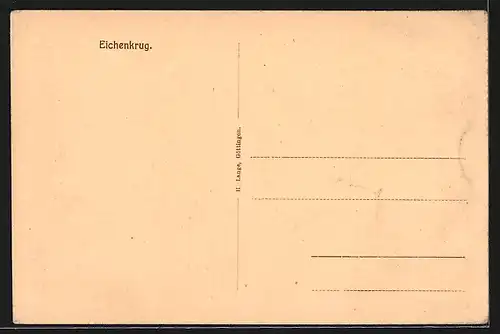 AK Eichenkrug, Ortspartie mit alten Fachwerkhäusern