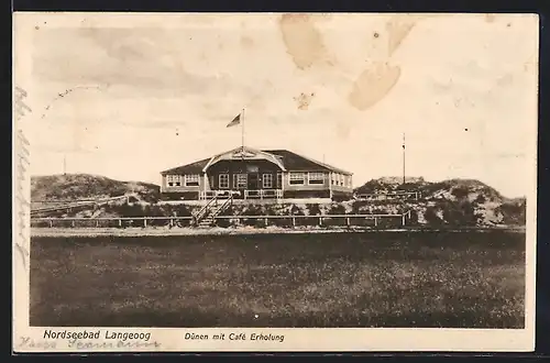 AK Langeoog / Nordseebad, Dünen mit Café Erholung