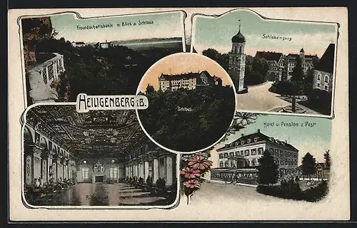 AK Heiligenberg i. B., Hotel Zur Post, Rittersaal & Schlosseingang