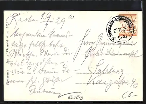 AK Leoben, Ortsansicht aus der Vogelschau