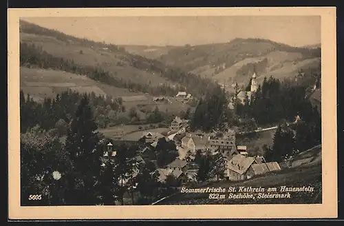 AK Sankt Kathrein am Hauenstein, Ortsansicht aus der Vogelschau