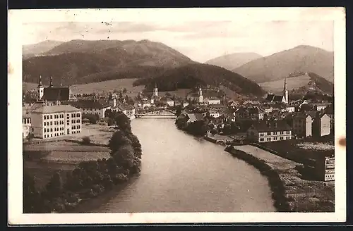AK Leoben, Flusspartie mit Brücke