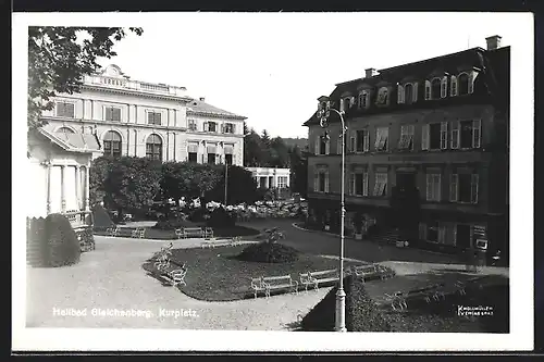 AK Gleichenberg, Kurplatz mit Villa Albrecht