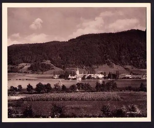 Fotografie Ansicht Ossiach, Partie am Ossiacher See mit Blick auf den Stift Ossiach, Grossformat 28 x 23cm