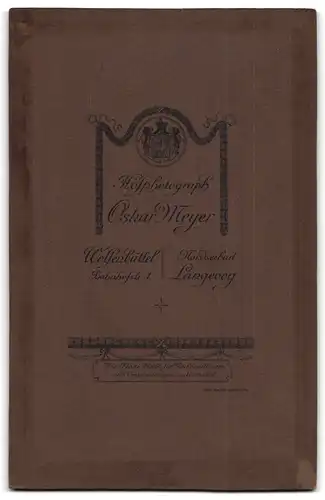 Fotografie Oskar Meyer, Wolfenbüttel, Bahnhofstrasse 1, Portrait bürgerlicher Herr mit Krawatte und Schnauzbart
