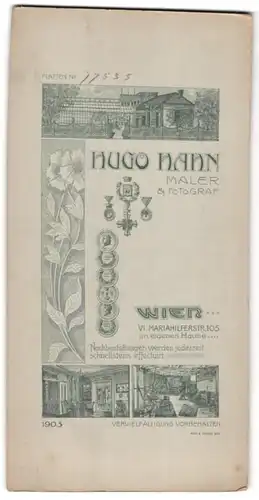 Fotografie Hugo Hahn, Wien, Ansicht Wien, Foto-Atelier Innen - und Aussenansicht in der Mariahilferstr. 105