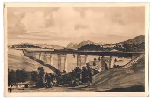 Fotografie Autobahnbrücke bei Bergen, Ausstellung Die Strassen 's