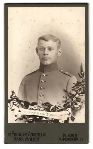 Fotografie H. Möller, München, Augustenstr. 75, Bayerischer Soldat in Uniform