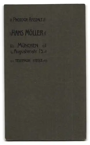 Fotografie Hans Möller, München, Augustenstr. 75, junger bayrischer Soldat in Uniform mit Kaiser Wilhelm Bart