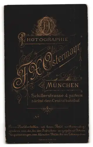 Fotografie F. X. Ostermayr, München, Schillerstr. 4, Portrait bayrischer Soldat in Uniform mit Schulterklappen