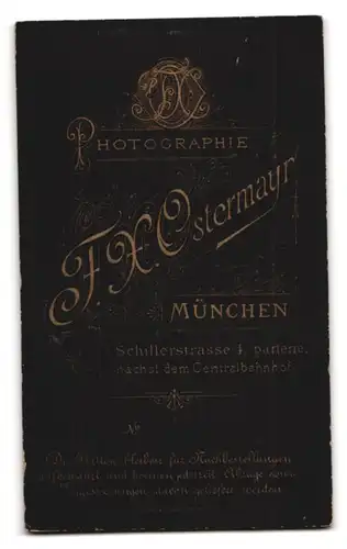 Fotografie F. X. Ostermayr, München, Schillerstr. 4, Portrait bayrischer Gardist in Uniform mit Kragenspiegel