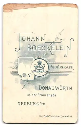 Fotografie Joh. Röckelein, Donauwörth, an der Promenade, Portrait Soldat in Uniform Reg. 15 mit Schützenschnur