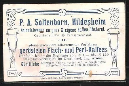 Sammelbild P.A. Soltenborn Kaffee, Hildesheim, Serie 5330, No. 1, Fischreiher, Flamingo, Nimmersatt