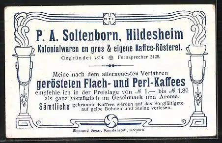 Sammelbild P.A. Soltenborn Kaffee, Hildesheim, Edelhirsch im Herbst und Winter