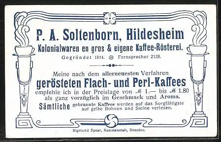 Sammelbild P.A. Soltenborn Kaffee, Hildesheim, Serie 5377 No.1, Edelhirsche im Winter und Herbst