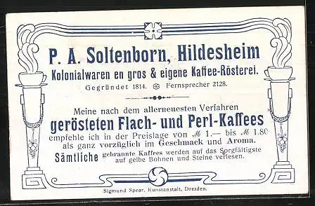 Sammelbild P.A. Soltenborn Kaffee, Hildesheim, Serie 5378 No.5, Moschusochse im Winter und Jak mit Gebirgsblick