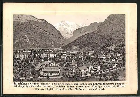 Sammelbild Alois Pelz Kaffee, Interlaken zum Fusse der Berge, Thuner- und Briezersee