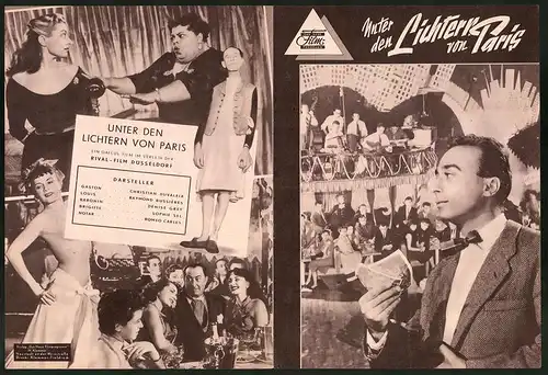 Filmprogramm DNF, Unter den Lichtern von Paris, Christian Duvaleix, Raymond Bussièrges, Denise Grey