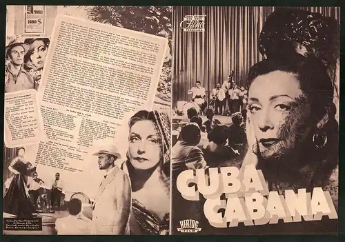 Filmprogramm DNF, Cuba Cabana, Zarah Leander, O. W. Fischer, Regie: Fritz Peter Buch