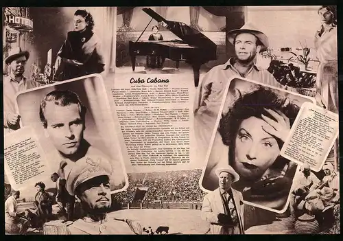 Filmprogramm DNF, Cuba Cabana, Zarah Leander, O. W. Fischer, Regie: Fritz Peter Buch