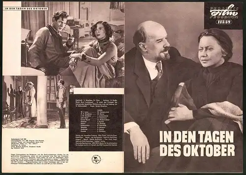 Filmprogramm PFP Nr. 113 /59, In den Tagen des Oktober, W. Tschestnokow, W. Brener, Regie: Sergej Wassiljew