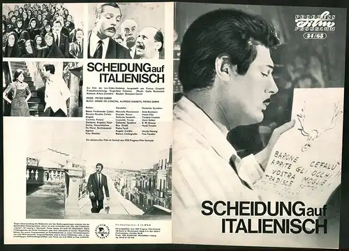 Filmprogramm PFP Nr 34 /65, Scheidung auf italienisch, Marcello Mastroianni, Daniela Rocca, Regie: Pietro Germi