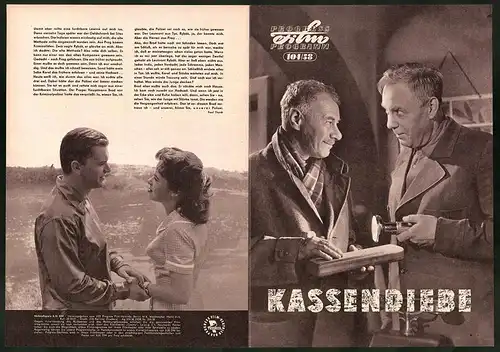 Filmprogramm PFP Nr. 104 /58, Kassendieb, Ladislav Pesek, Rudolf Hrusinsky, Regie: Pavel Blumenfeld
